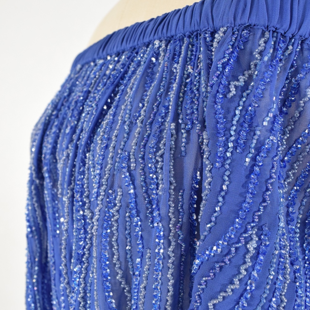 Parker Beaded Georgette Off-the-Shoulder Blouse - Picture 2 of 8